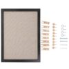 Black Cork Bulletin Board 16x11 Inch Wooden Frame Wall Message Board