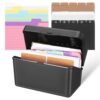 Black Desktop Index Card Holder Set with Binder Rings