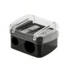 Black Eyeliner Sharpener Makeup Pencil Sharpener Pencil Sharpeners for Eyebrow Eyeliner Pencil Tool Dual Holes Eye Pencil Sharpener with Cover Portable Cosmetic Sharpener，Makeup Brushes and Tools