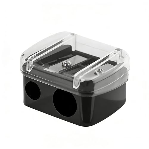 Black Eyeliner Sharpener Makeup Pencil Sharpener Pencil Sharpeners for Eyebrow Eyeliner Pencil Tool Dual Holes Eye Pencil Sharpener with Cover Portable Cosmetic Sharpener,Makeup Brushes and Tools