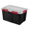 Black Gasket Tote, 13.5 Gallon IP68 WaterProof Plastic Storage Bin with Lid, Gasket Seal and Durable Latches
