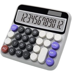 Black Gray Calculator, Big Button Calculator with Large LCD Display
