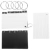 Black Index Card Bookmarks with Metal Binder Rings for Study Notes