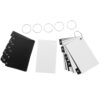 Black Index Cards with Metal Binder Rings, Portable Paper Flashcards