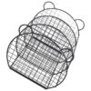 Black Iron Desktop Book Organizer Rack with Three Dividers