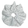 Black Polka Dot Cotton Scrunchie for Women, Handmade Classic Hair Ties