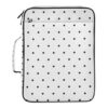 Black Polka Dot White Accordion File Organizer File Folder Expanding 3 Ring Zipper Binder