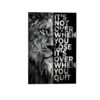 Black White Lion Poster Motivational Wall Decor Unframed
