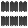 Blank Name Plate with Dual Holes Aluminum Alloy Black Oval 30pcs