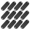 Blank Name Plate with Dual Holes Black Oval Aluminum Alloy 30pcs