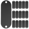 Blank Name Plate with Dual Holes Oval Aluminum Alloy 30pcs Black