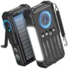 BLAVOR Solar Power Bank with Hand Crank and 4 Cables, 20000mAh Wireless Portable Charger with USB C & Camping Light, 20W Fast Charging Battery Pack for iPhone, iPad, Samsung, All Mobile Phones