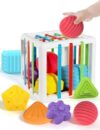 BLCXTOYZ Montessori Toys for 1 Year Old - 6 Pc Shape Sorter Activity Cube