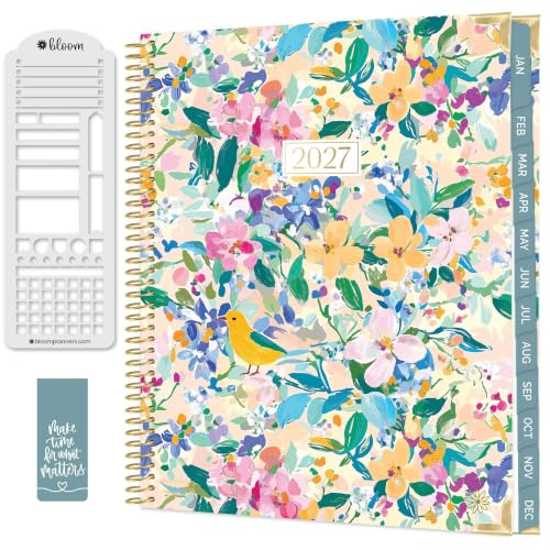bloom daily planners HARDCOVER Planner 2027 (8.5" x 11") January - December 2027 Calendar Year - Task Goal Planner for Women - Monthly & Weekly Inspirational Agenda Book - Morning Song