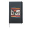 Bloom Flower Heart Tulip Floral Spring Romance Hardcover Journal, Black