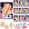 Blosssound 36 Set Outer Space Party Favors Space DIY Wooden Paint Crafts Kit Galaxy Birthday Party Supplies Thank You for Coming Gifts Bulk for Goodie Bags Stuffers Prizes Decor