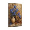 Blue Iris Flowers In Jug Canvas Print – Living Room, Above Fireplace 20×30 inch (50×75 cm) - Vertical / 1.25 inch (3 cm)