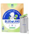 BLUELAND 100% Plastic-Free Laundry Detergent Tablets Set, Free & Clear