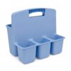 Blue Plastic 4-Compartment Desktop Supply Caddy Organizer