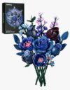 Blue Roses Flowers Bouquet Building Block Set Botanicals Brick Kit