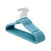 Blue Velvet Clothes Hangers, 10 Pack, Non-Slip Space Saving Closet Hangers with Swivel Hook for Shirts, Dresses & Pants
