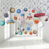Blulu 30 Pcs Solar System Hanging Swirls Decorations Outer Space Party Supplies Ceiling Hanging Planet Swirls UFO Rocket Astronaut for Birthday Baby Shower Space Themed Party Decorations