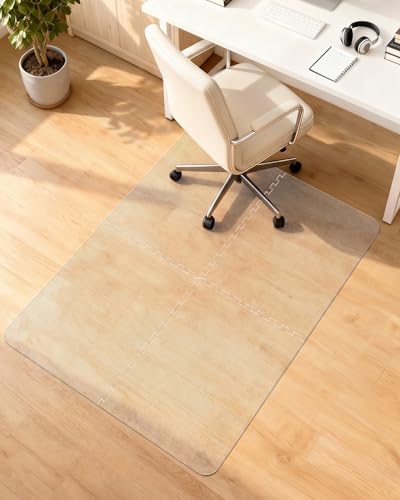 Blvornl Innovative Puzzle Chair Mat for Hardwood Floor, Hard Material Chair Mat, Heavy Duty Computer Chair Pad for Rolling Chairs, Desk Floor Rug for Office and Home (45"*53")