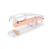 BNISRGLD Rose Gold Transparent Plastic Stapler Study Binding Machine Stationery with Staples for School Office