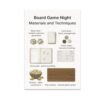Board Game Night Materials and Techniques Poster, Game Room Decor, 13x19 Inch, Portrait, Unframed
