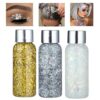 Body Glitter Gel Holographic, 3 Bottles Body Sequin Gel Chunky Glitter Liquid for Nails, Eyelids, Lips, Cheeks, Shoulders, Party, Halloween, Christmas, New Year, Wedding, Stage, Club