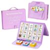 BOHEMIABY Visual Communication Book for Nonverbal Kids | Autism Speech Therapy Learning Materials Articulation Cue Cards, Behavior & Vocabulary Tools for Toddlers, Homeschool Supplies, Purple
