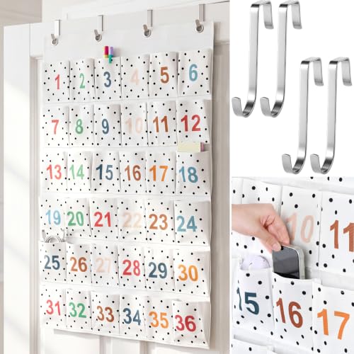 Boho Cell Phones Classroom Pocket Chart, 36 Pockets Hanging Pocket Chart Storage for Teacher Lessons Classroom School Office Home for Phone Calculato, Stationery
