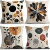 Boho Geometric Terracotta Throw Pillow Covers Set of 4, 18x18 Couch Decor