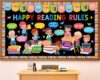Boho Health Habit Bulletin Board Set Back to School Healthy Classroom Decorations Rainbow Flower Good Habits Cutouts School Nurse Bulletin Board Border for Home Wall Door Chalkboard Wall Supplies