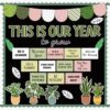 Boho Motivational Bulletin Board Decorations Plant Welcome Back to School Bulletin Board Growth Mindset Positive Affirmations Wall Decor for Teacher School Office Classroom Door Decorations