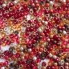 Boho Scarlet Mix Pony Beads – Red Earth Tones Aesthetic - for Bracelets & Jewelry, Made in USA (500 pcs) 6x9mm Large Hole Plastic Beads for Kandi Crafts, Concert Festival Bracelets, Arts & Crafts