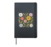 Boho Wildflower Floral Garden Plant Hardcover Journal, Black