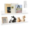 Bolidery 2 Pack Magnetic Book Display for Whiteboard with Pen Holder, 17 Inch Magnetic Book Display for Classrooms, Offices, School Supplies, Kids' Rooms (White)