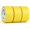 BOMEI PACK 3 Pack Yellow Painters Tape 2 Inch Bulk - Paint Tape 2 Inch x 35 Yards - Painter's Tape Yellow Masking Tape for Walls Painting, DIY Crafting, and School Projects, Total 105 Yards