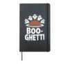 Boo-ghetti Funny Halloween Ghost Design Hardcover Journal, Black