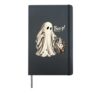 Boo-p Halloween Ghost Raccoon Vintage Vibes Retro Boys Girls Hardcover Journal, Black