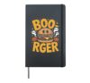 Boo-rger Halloween Ghostly Burger Humor Hardcover Journal, Black