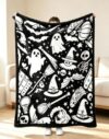 Boo Blanket Coloring, DIY Halloween Coloring Blanket with 24 Markers (4)
