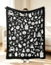 Boo Blanket Coloring, DIY Halloween Coloring Blanket with 24 Markers (A*2)