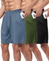 BOOJO 3 Pack Gym Basketball Mens Shorts - Quick Dry Black Workout Athletic Shorts with Pockets for Casual Running(S-6XL)