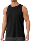 BOOJO Tank Tops Men - Summer Black Quick Dry Moisture Wicking Workout Muscle Sleeveless Shirts for Gym Running Beach