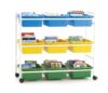 Book Browser Cart with 6 Divided & 3 Open Tubs