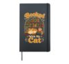 Booked With My Cat Cozy Bookworm Library Hardcover Journal, Black