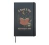 Book Lover Cat Reading Coffee Quote Hardcover Journal, Black