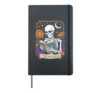 Book Reader Skeleton Tarot Card Halloween Bookworm Hardcover Journal, Black